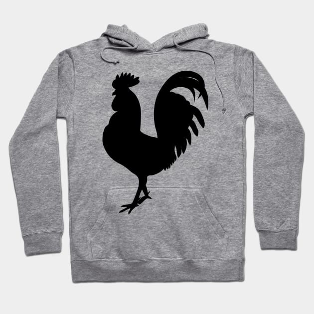 Chicken Rooster Silhouette Hoodie by KC Happy Shop